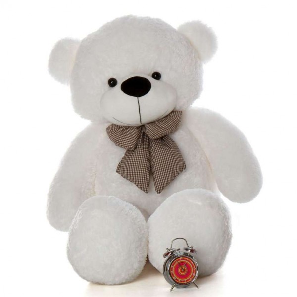 5 Feet Fat and Huge White Bow Teddy Bear